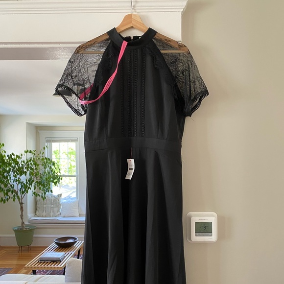 Liquorish/ASOS A-Line Lace Detail MIDI Dress - Picture 2 of 4